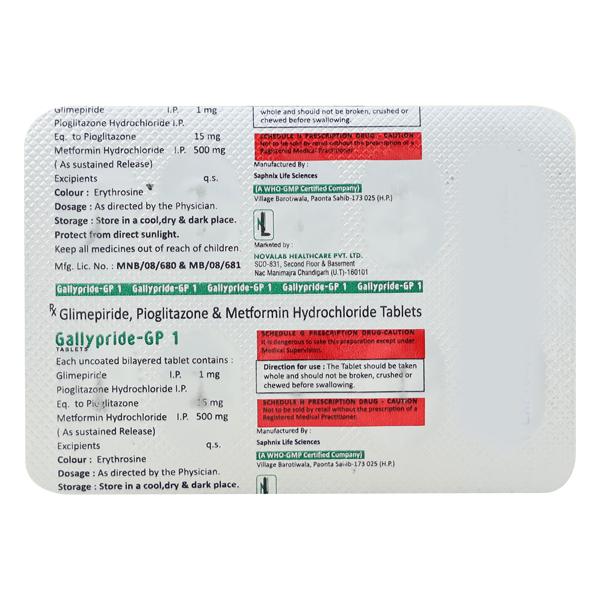 GALLYPRIDE GP 1 Tablet 10's - Diabetes-Ant
