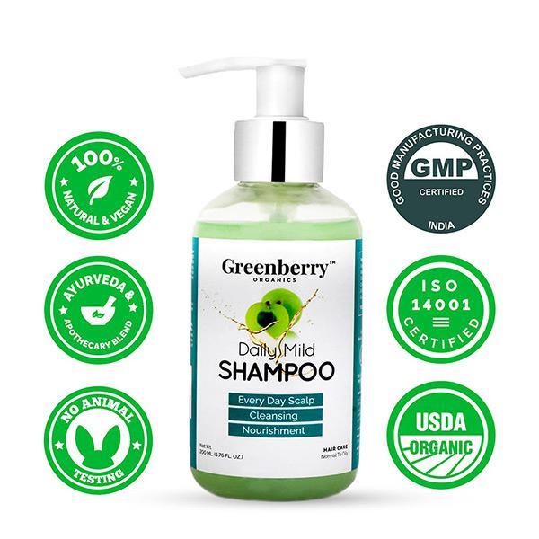 Greenberry Organics Daily Mild Shampoo 200 ml - Shampoos