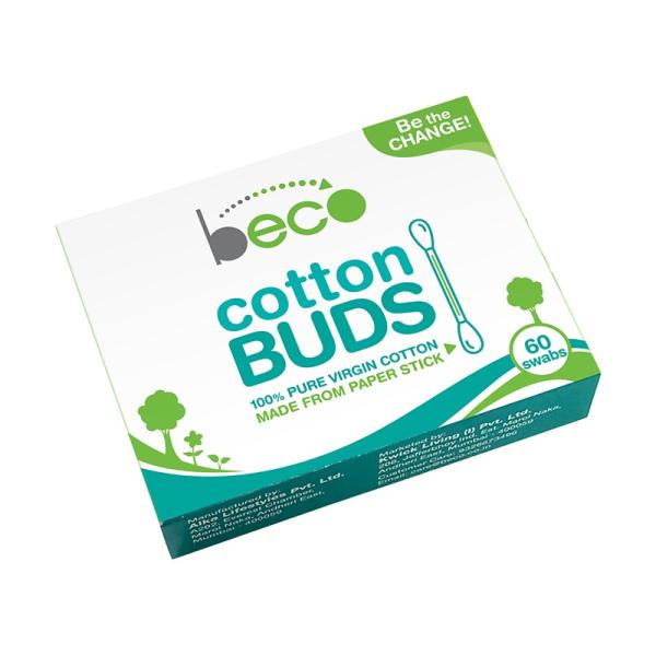 Beco Cotton Buds with Paper Stick (60 Swabs) 30's - Cotton Buds & Balls
