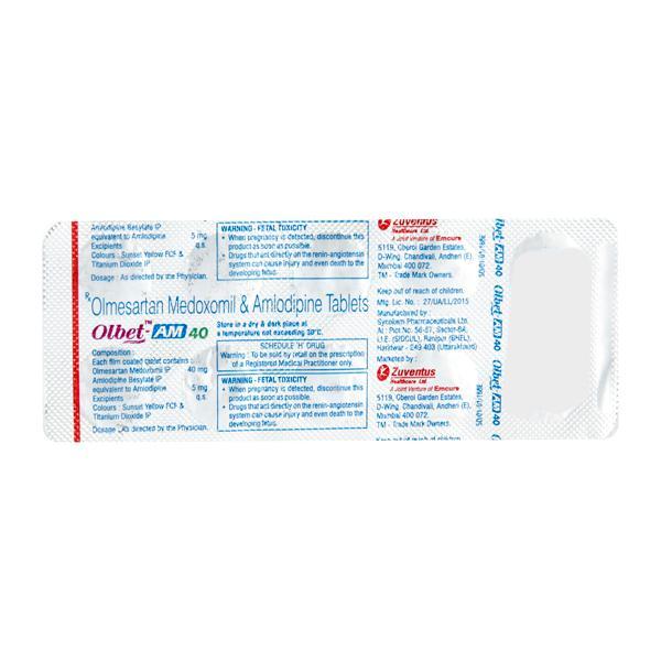 Olbet AM 40/5mg Tablet 10'S - Hypertension-Ang