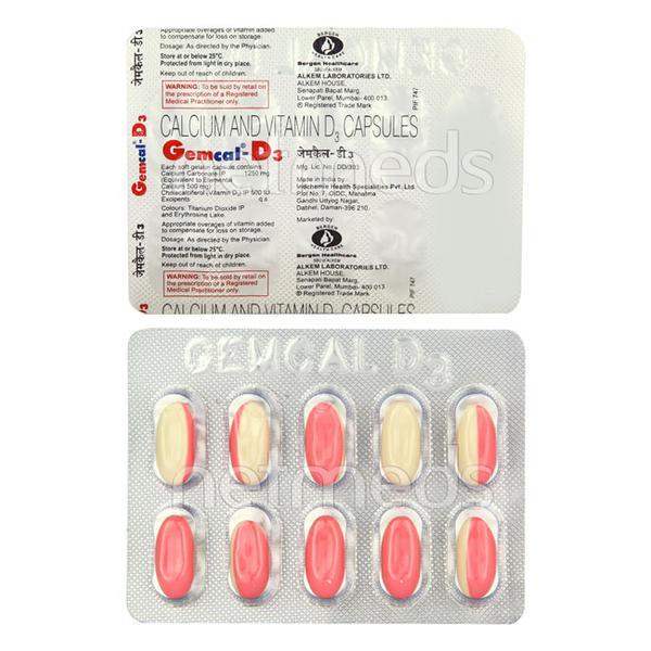 Gemcal D3 Capsule 10'S - Supplements-Cal