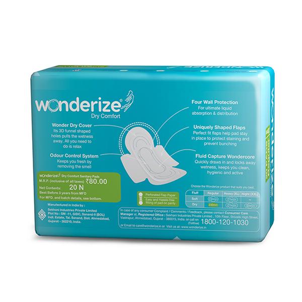 Wonderize Dry Comfort Sanitary Pads 20's - Sanitary Napkins
