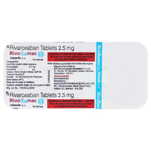 RIVOXAMAC 2.5 Tablet 10's - Blood Clot-Ant