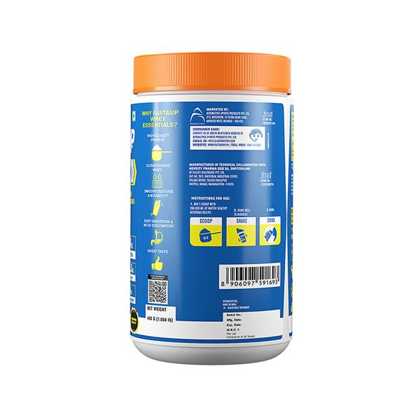 Fast&Up Whey Essentials Premium Whey Blend Powder - Rich Chocolate 480 gm - Whey Proteins