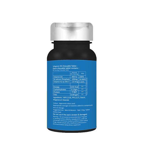 Mint Veda Vitamin D3 Chewable Veg Tablet 60's - Multi-Vitamins