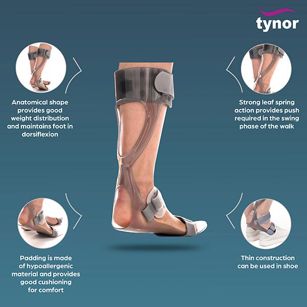 Tynor Foot Drop Splint Left (S) (D 17) - Ankle/Foot Supports