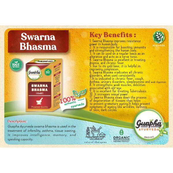 Guapha Ayurveda Swarna Bhasma (Gold) Powder 125 mg - Speciality Medicines