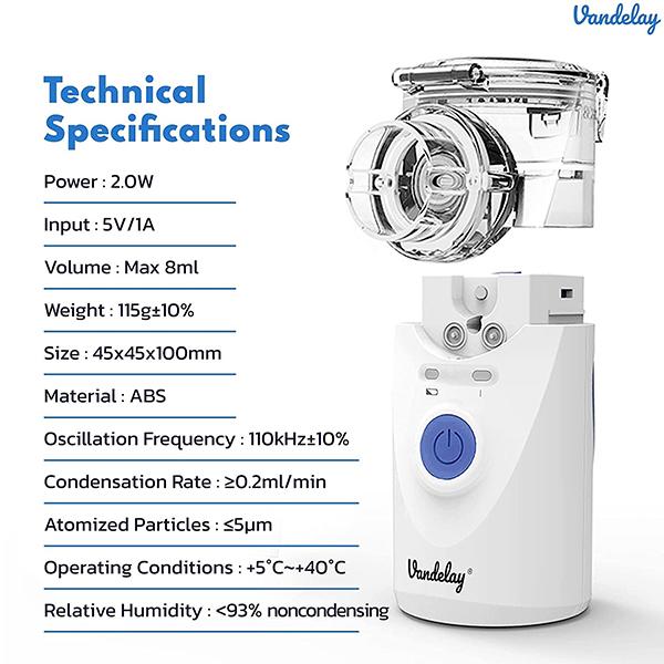 Vandelay Nano Atomizer Nebulizer - White - Nebulizers / Vaporizer