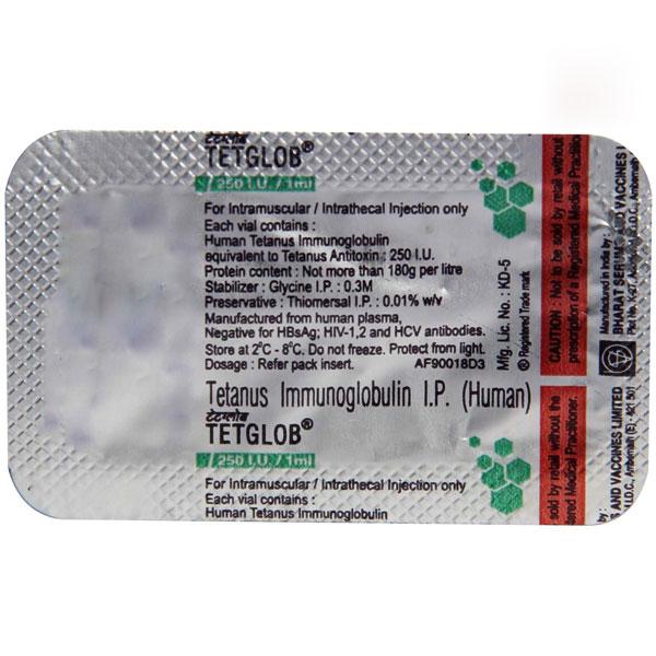 Tetglob 250IU Injection 1's - Immunoglobulins-Vac