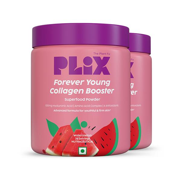 Netmeds | Plix The Plant Fix Collagen Supplement Powder For Women & Men Watermelon Flavour 400 gm