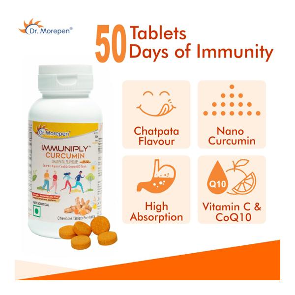 Dr. Morepen Immuniply Curcumin Chatpata (Adults) 50's - Health Products