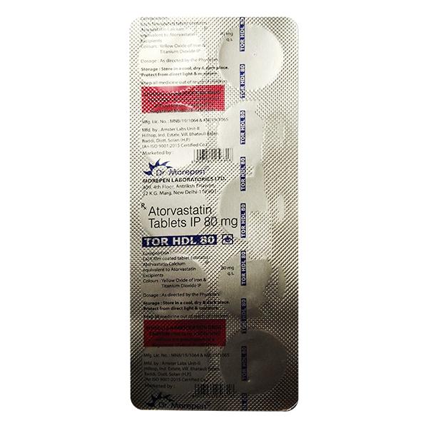 TOR HDL 80 Tablet 10's - High Cholesterol-Dys