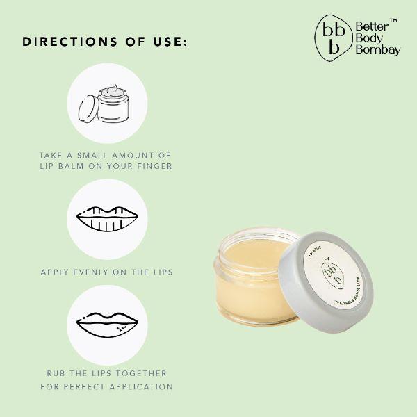 BBB Better Body Bombay Lip Balm- Tea Tree & Kaffir Lime 10 gm - Lip Balms