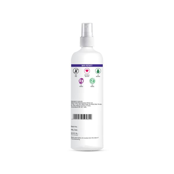Petvit Plant Based Natural Waterless Spray Shampoo- -For All Breeds Dogs & Cats 200 ml - Pet Grooming