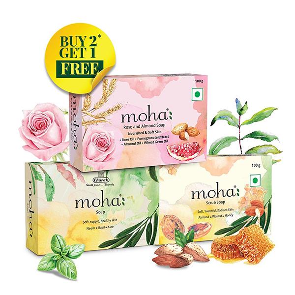 Netmeds | Moha Soap Combo (Pack of 3 x 100 gm) (Buy 2 get 1 Free)