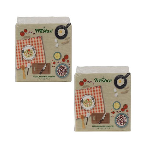 Netmeds | Freshee 2 Ply Premium Dinner Napkins (Pack of 2)