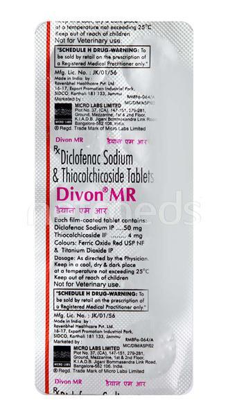 Divon MR Tablet 10'S - Pain relief-Nsa