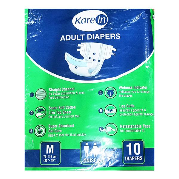Netmeds | Kare In Classic Adult Diaper (M) (76-114 cm) 10's