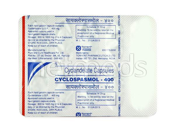 Netmeds | Cyclospasmol 400mg Capsule 10'S