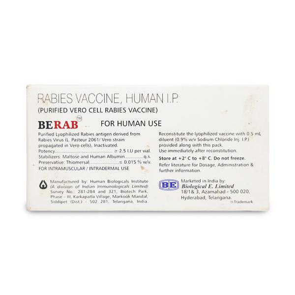 Berab 2.5Iu Injection 0.5ml - Rabies