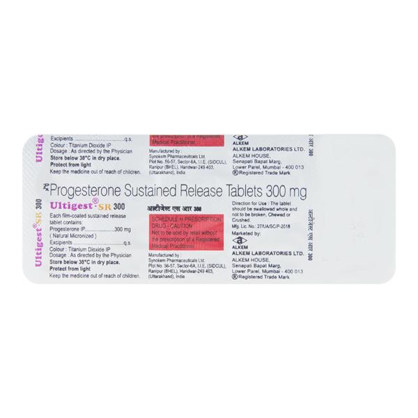Ultigest SR 300mg Tablet 10'S - Hormonal Therapy-Oes