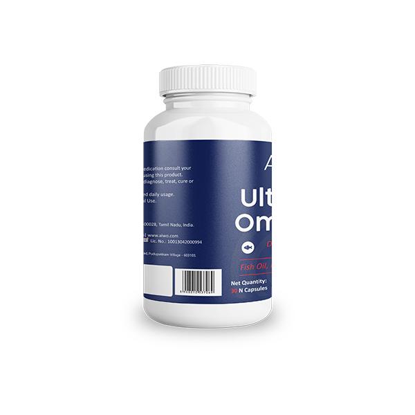 Aiwo Ultimate Omega 3 Double Strength 1000 mg Capsule 30's - Omega Fish Oil Fatty Acids