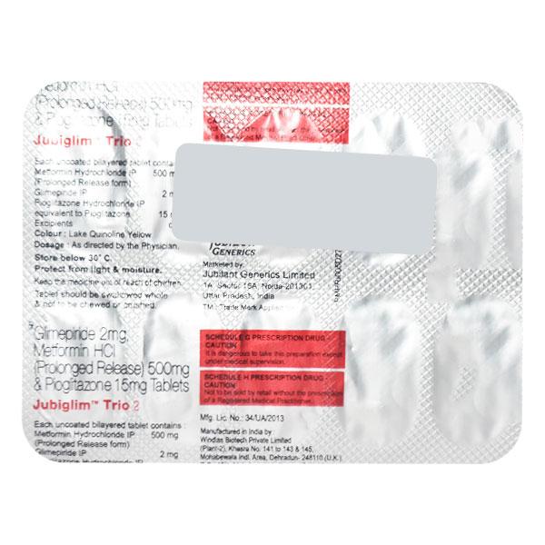 Jubiglim Trio 2 Tablet 10'S - Diabetes-Ant