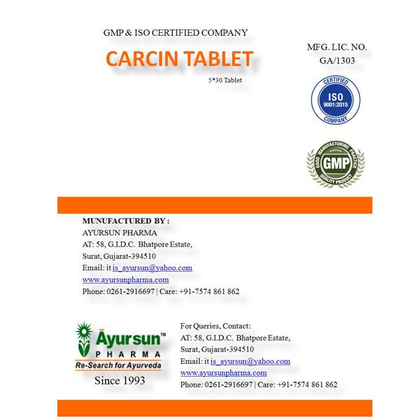 Ayursun Carcin Tablet (Pack of 5 x 30's) - Health Products