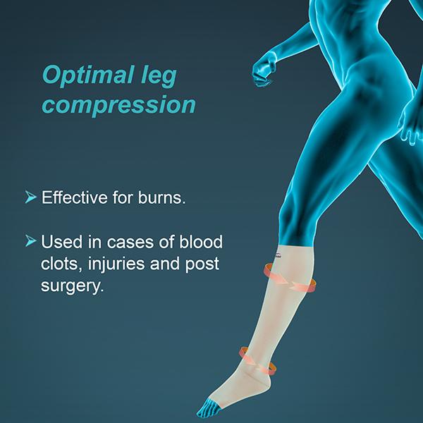 Tynor Compression Garment Leg Below Knee Open Toe - Wide (M) (I 80) - Knee/Leg Supports