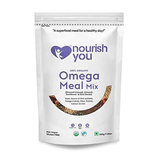 Nourish You Omega Meal Mix Powder (Pack of 2 x 200 gm) - Nutritional Bars