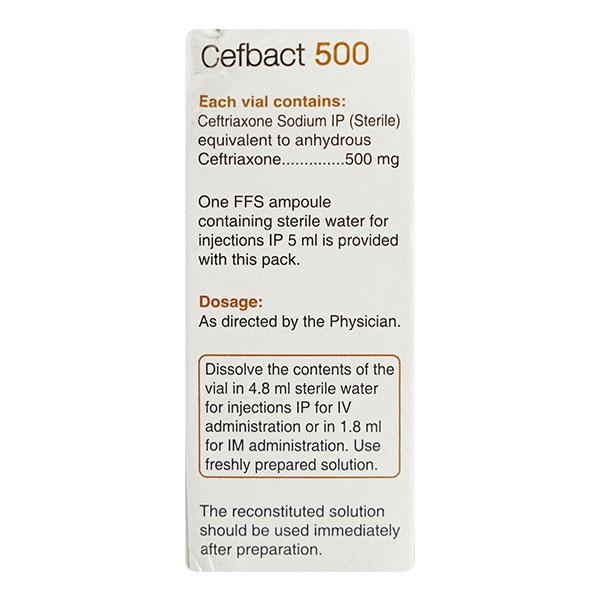 Cefbact 500mg Injection 1's - Bacterial Infections-Cep