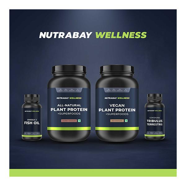Nutrabay Wellness Vegan Plant Protein + Superfoods - Rich Chocolate 500 gm - Whey Proteins