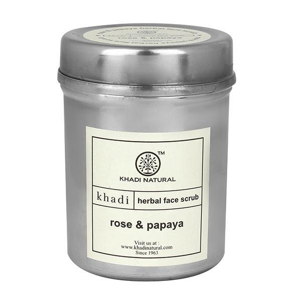 Khadi Natural Herbal Face Scrub - Rose & Papaya 50 gm - Face Scrubs