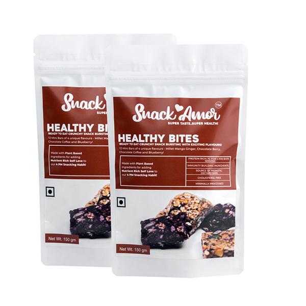 Snack Amor Healthy Bites Mini Bar (Pack of 2 x 150 gm) - Nutritional Bars