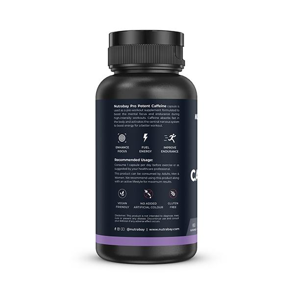 Nutrabay Pro Potent Caffeine 200mg Capsule 60's - Amino Acids