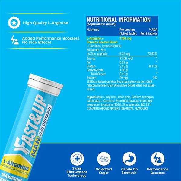 Fast&Up Man Performance Effervescent Tablet - Orange Flavour 20's - Sexual Care
