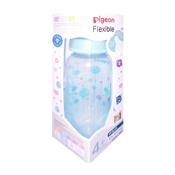 Netmeds | Pigeon Flexible 4+ Months PP Feeding Bottle - Green 240 ml