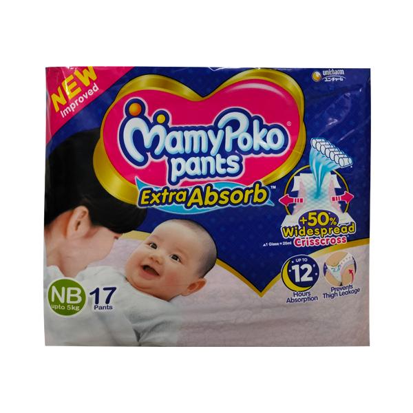 Netmeds | Mamypoko Extra Absorb Diaper Pants NB 17's