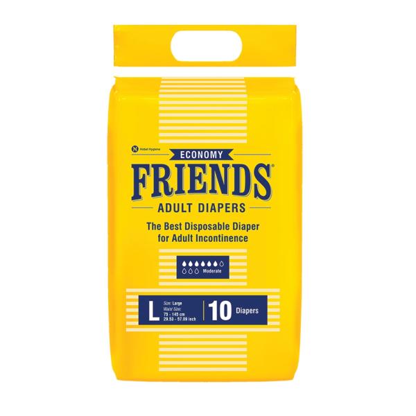 Netmeds | Friends Adult Diapers - Economy (L) 10's