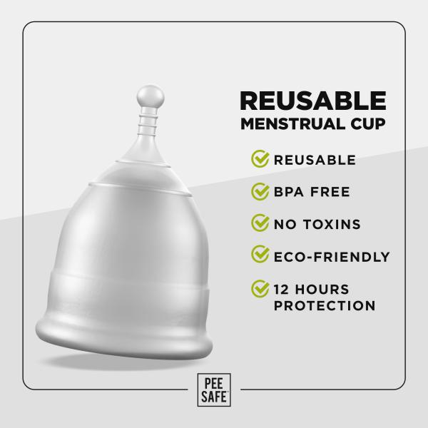 Pee Safe Natural Intimate Wash Liquid 105 ml + Menstrual Cup (L) - Menstrual Cups