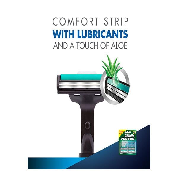 Gillette Vector+ Cartridges 4's - Razors & Cartridges