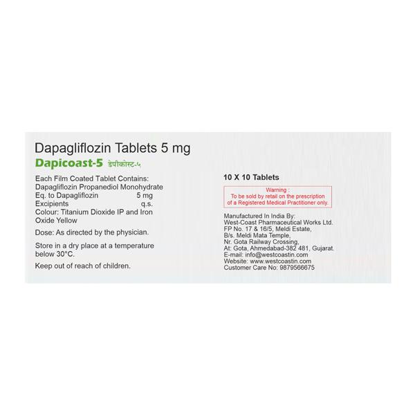DAPICOAST 5 Tablet 10's - Diabetes-Ant