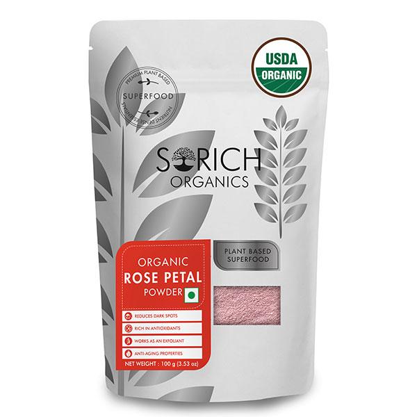 Sorich Organics Rose Petals Powder 100 gm - Herbal Dietary Supplement