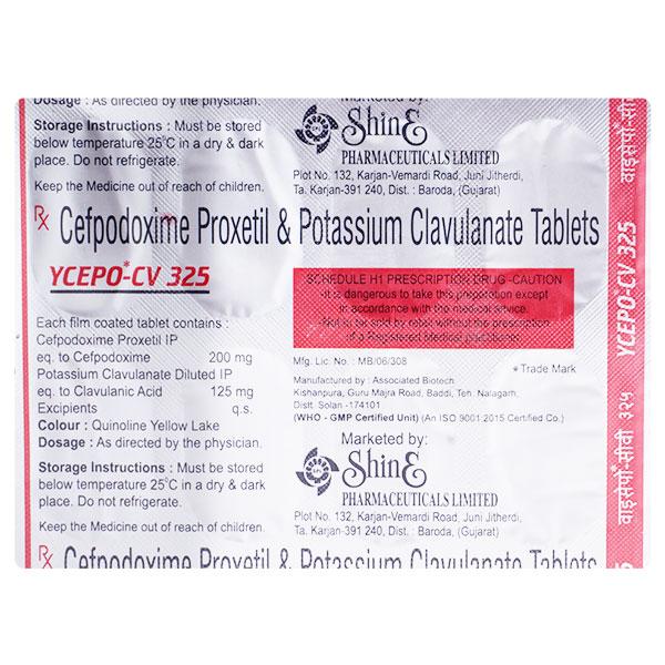 YCEPO CV 325mg Tablet 10's - Bacterial Infections-Cep