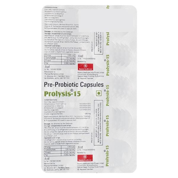PROLYSIS 15 Capsule 10's - Diarrhoea-Ant