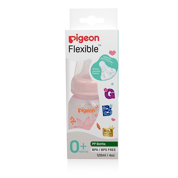 Pigeon Flexible 0+ Months PP Feeding Bottle - Pink 120 ml
