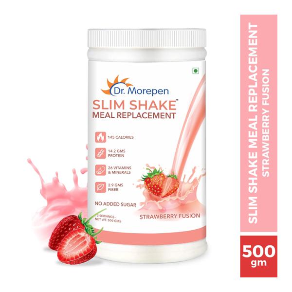 Netmeds | Dr. Morepen Slim Shake Meal Replacement Powder - Strawberry 500 gm