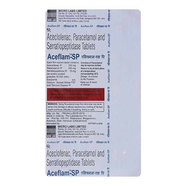 ACEFLAM SP TABLET 10'S - Pain relief-Nsa