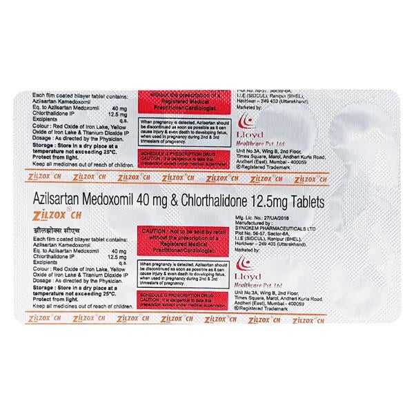 ZILZOX CH Tablet 15's - Hypertension-Ang