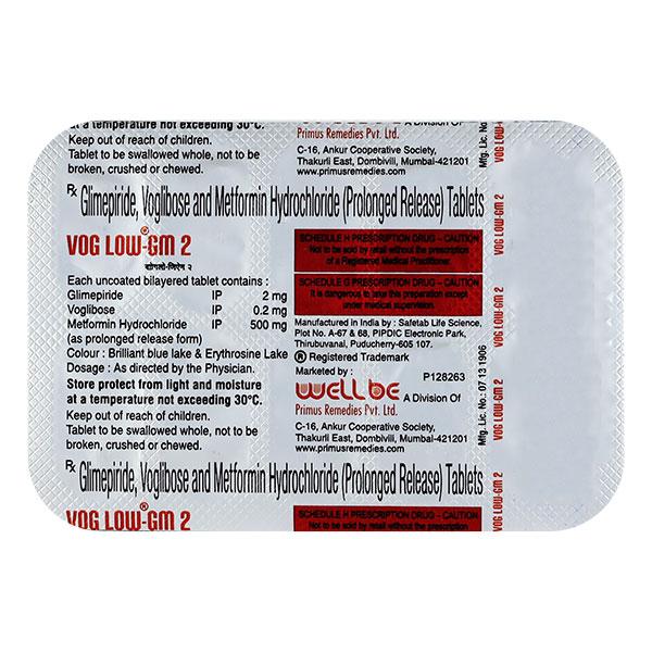 Voglow GM 2/500/0.2mg Tablet 10'S - Diabetes-Ant